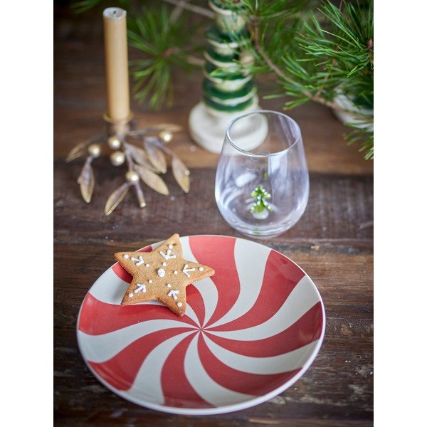 Raudonos spalvos iš akmens masės lėkštė su Kalėdų motyvu ø 23 cm Yule – Bloomingville-image-1