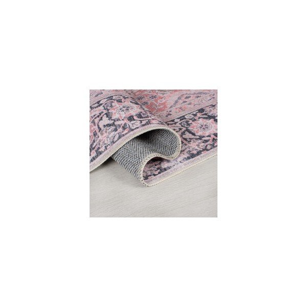 Rožinis plaunamas apvalus kilimas ø 180 cm Somerton - Flair Rugs-image-3