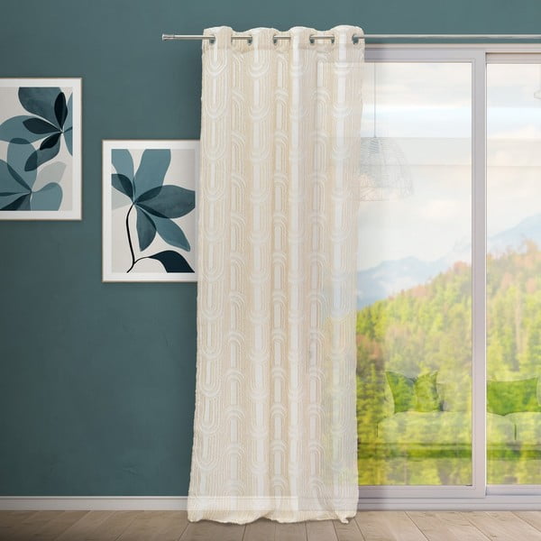 Smėlio spalvos permatoma užuolaida 140x260 cm Relief Arch – Casa Selección-image-1