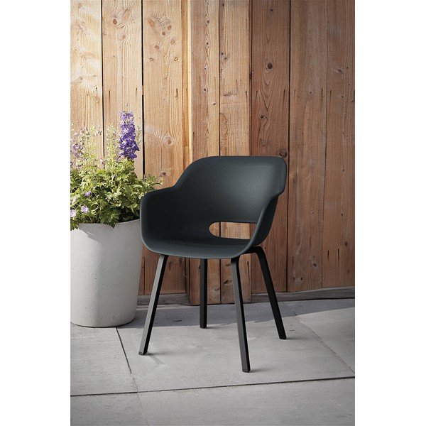 Antracito spalvos metalinės/plastikinės sodo kėdės 2 vnt. Noa Duo – Keter-image-1