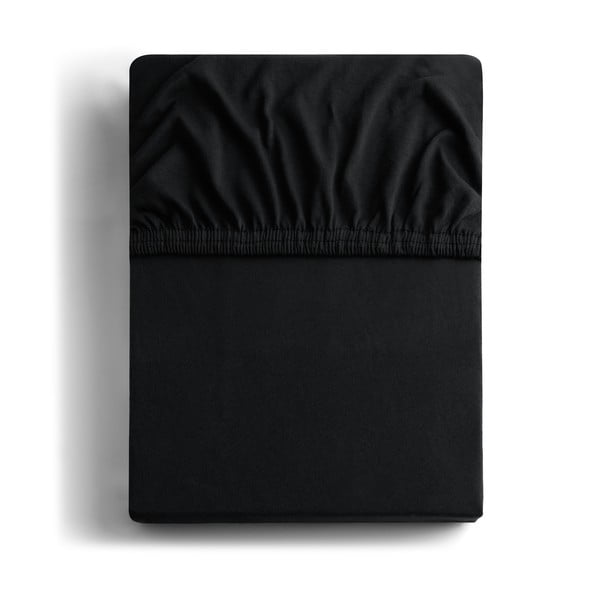 Iš Jersey audinio paklodė juodos spalvos su guma 240x220 cm Amber – DecoKing