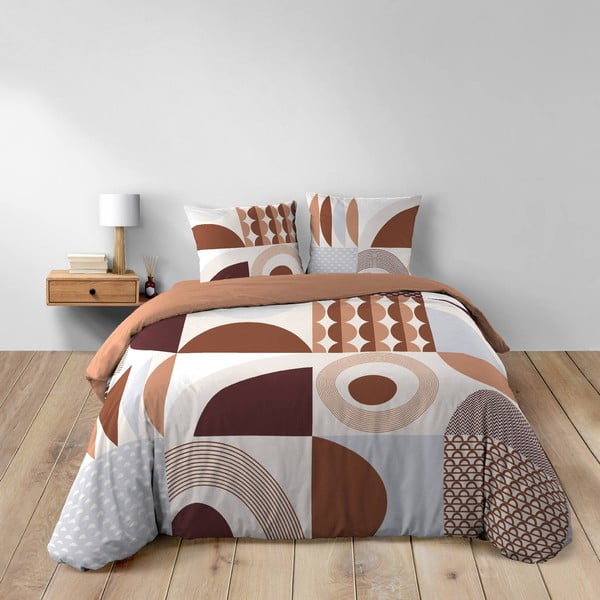 Terakotos spalvos iš medvilnės dvigulė/itin ilga patalynė 240x220 cm Gemma – douceur d'intérieur