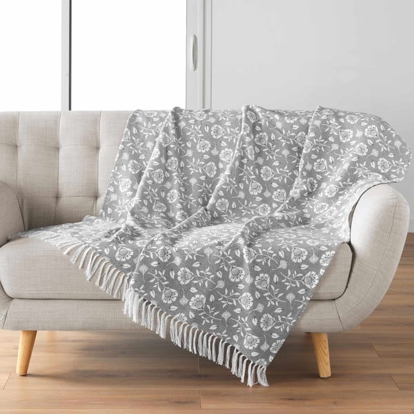 Pilka antklodė ir pledas 125x150 cm Flavie – douceur d'intérieur-image-2