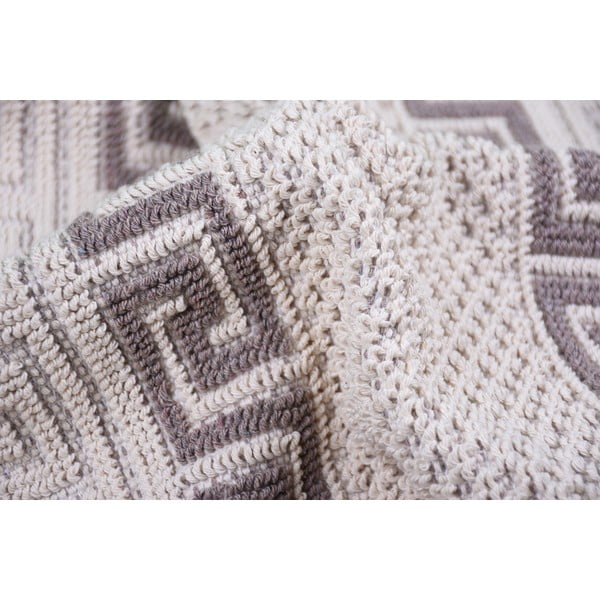 Pilkos ir smėlio spalvos medvilninis kilimas Vitaus Versace, 100 x 150 cm-image-3