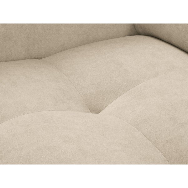 Smėlio spalvos reguliuojama kampinė sofa su aksominiu paviršiumi Milo Casa Nico, dešinysis kampas-image-1