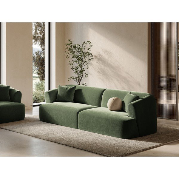 Žalios spalvos sofa iš velveto 255 cm Campi – Cosmopolitan Design-image-1