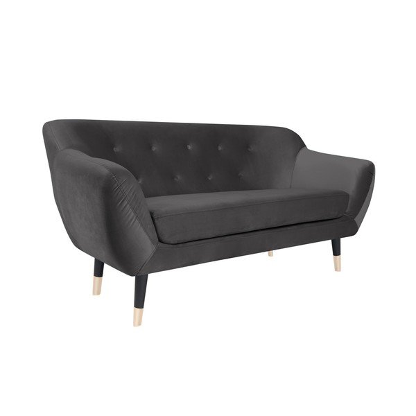 Pilka sofa su juodomis kojomis Mazzini Sofas Amelie, 158 cm-image-2
