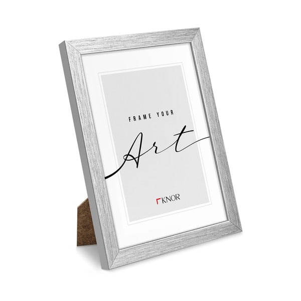 Sidabrinės spalvos pastatomas/pakabinamas rėmas 20x26 cm – knor