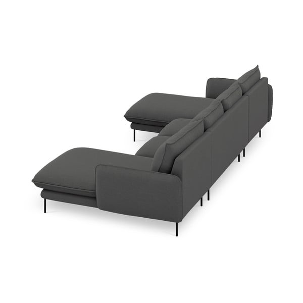 Tamsiai pilka U formos sofa Cosmopolitan Design Vienna-image-4