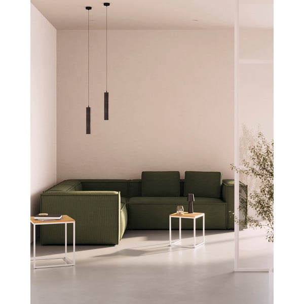Juodos spalvos kabantis šviestuvas ø 8 cm su metaliniu gaubtu Maude – Kave Home-image-1