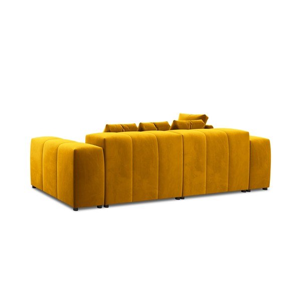 Geltono aksomo kampinė sofa (kintama) Rome Velvet - Cosmopolitan Design-image-4
