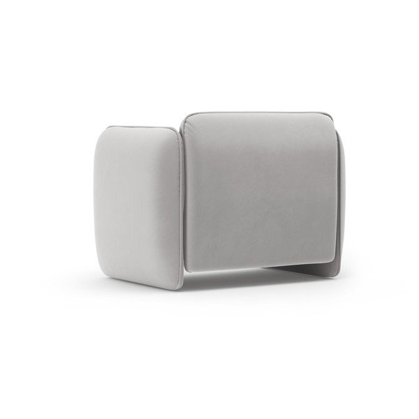 Šviesiai pilkos spalvos krėslas iš velveto Georgia – Micadoni -image-3