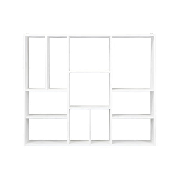 Iš pušies masyvo knygų lentyna baltos spalvos 110x94 cm – vtwonen