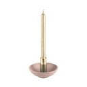 Rožinės spalvos žvakidė su auksine detale PT LIVING Nimble, aukštis 9,5 cm