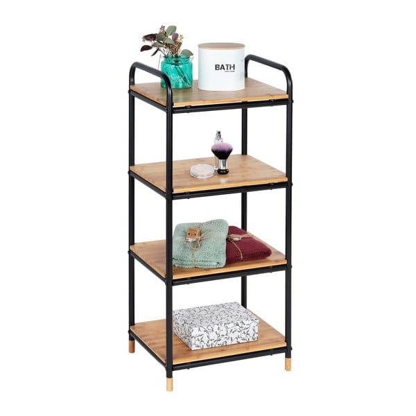 Iš metalo vonios lentyna juodos spalvos/natūralios spalvos 42x94,5 cm Loft – Wenko-image-2