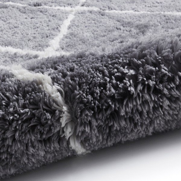 Pilkos ir kreminės spalvos rankomis siūtas kilimas Think Rugs Morocco Grey & Cream, 150 x 230 cm-image-4
