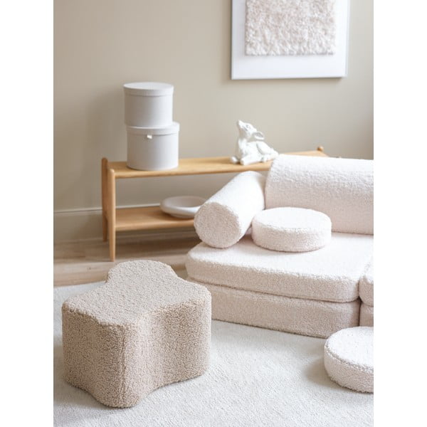 Kreminės spalvos iš boucle vaikiška sofa 132 cm Settee – Wigiwama-image-3