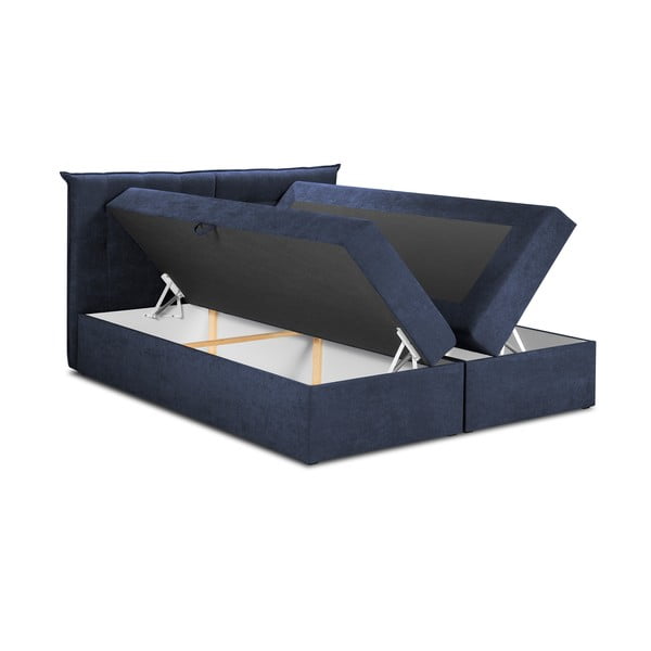 Tamsiai mėlyna dvigulė lova Mazzini Beds Echaveria, 200 x 200 cm-image-3