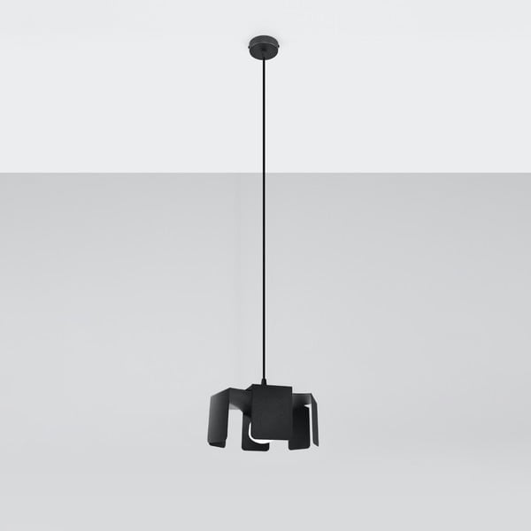 Kabantis šviestuvas juodos spalvos ø 24 cm su metaliniu gaubtu Rossario – Nice Lamps