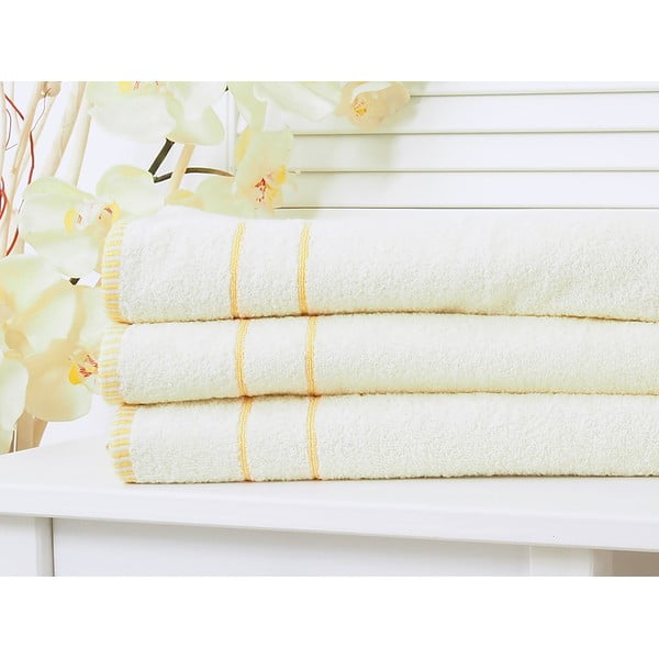 Rankšluostis geltonos spalvos/kreminės spalvos 50x90 cm – B.E.S.-image-1