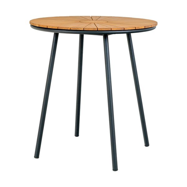 Iš tikmedžio masyvo apvalios formos sodo valgomojo stalas ø 70 cm Cleveland – House Nordic