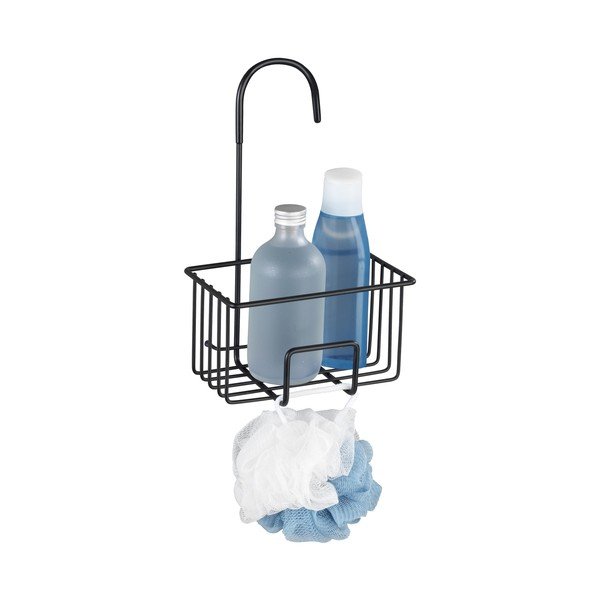 Pakabinama juodos spalvos iš nerūdijančio plieno vonios lentyna Milito – Wenko-image-2