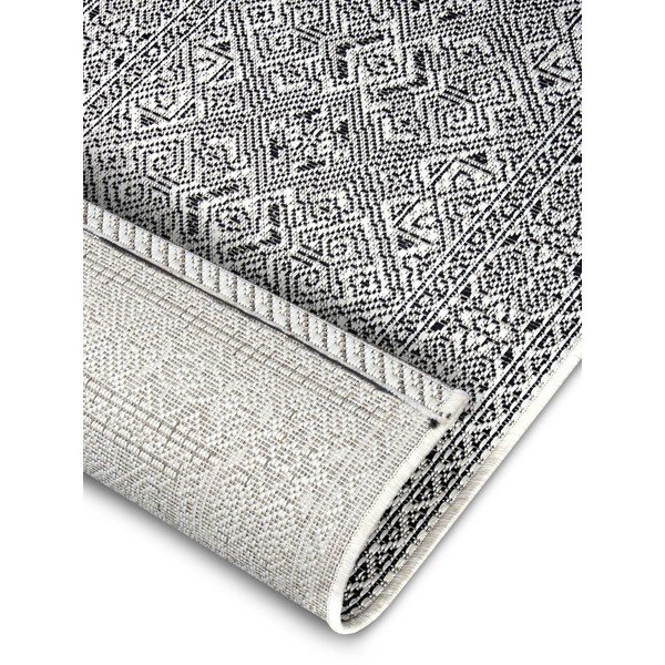 Juodos ir smėlio spalvos lauko kilimas NORTHRUGS Cuadrado, 70 x 140 cm-image-3