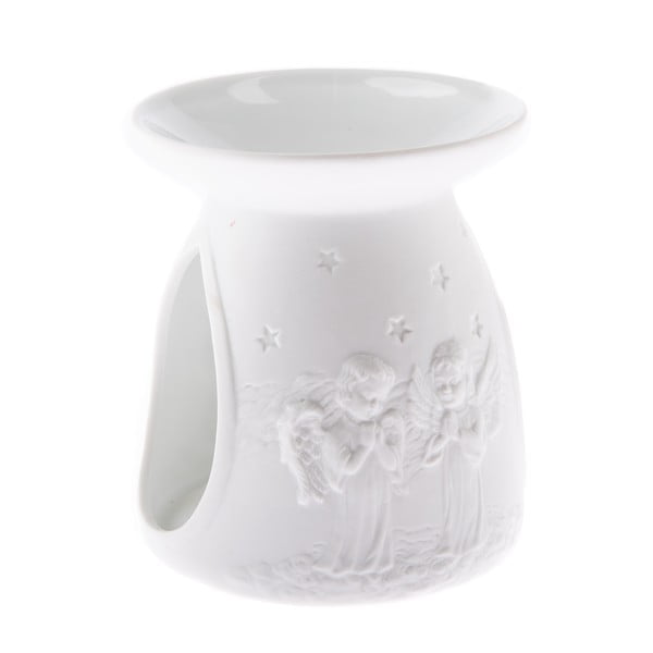 Balto porceliano aromaterapinė lempa Dakls, aukštis 12,2 cm