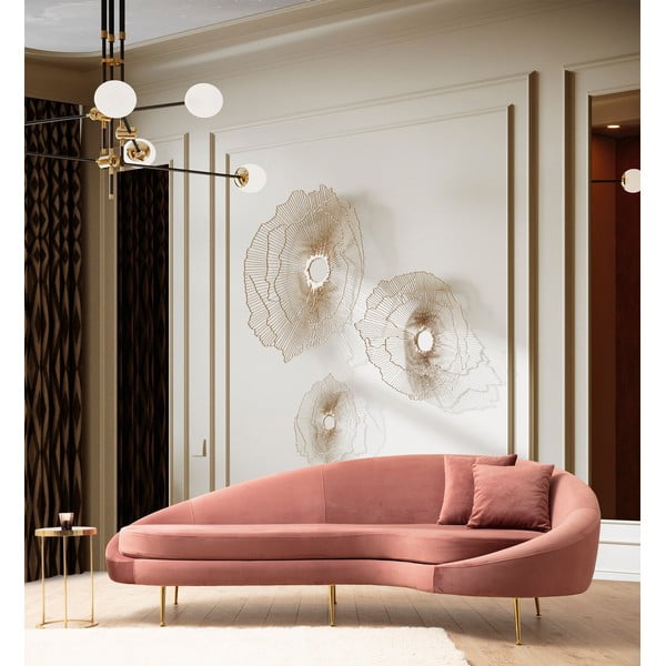 Sofa šviesiai rožinės spalvos 255 cm Eses – Artie-image-1