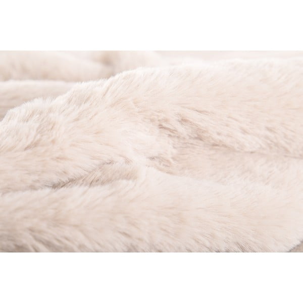 Balta/smėlio spalvos iš dirbtinio kailio antklodė ir pledas 150x200 cm Ruby – Tiseco Home Studio-image-1