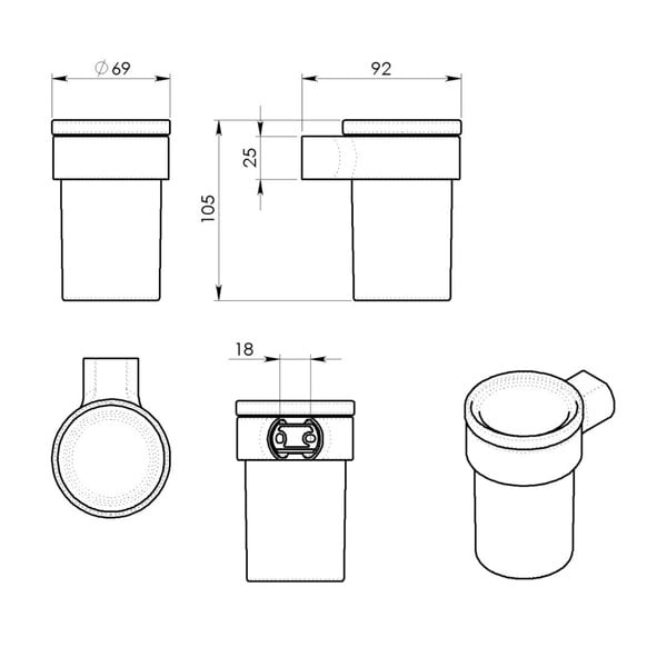 Sieninis iš stiklo dantų šepetėlio indas baltos spalvos Gedy Pirenei – Sapho-image-2