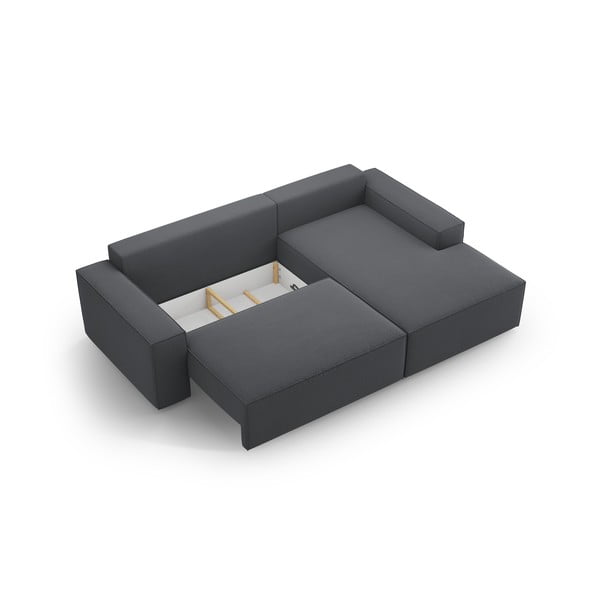 Sulankstoma kampinė sofa tamsiai pilkos spalvos (su dešiniuoju kampu) Jodie – Micadoni Home-image-4