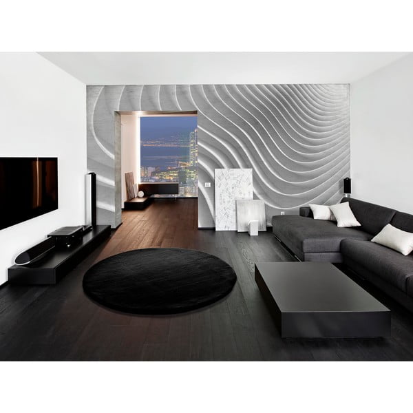 Juodas kilimas Universal Fox Liso, Ø 120 cm-image-1