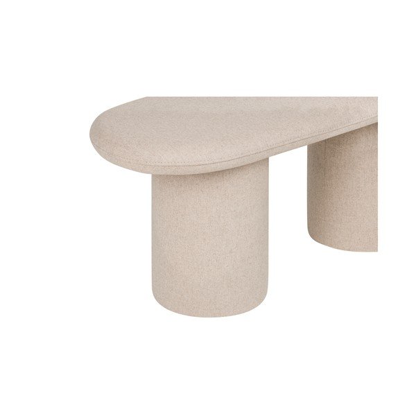 Smėlio spalvos paminkštinto audinio suolas iš vilnos Rull – noo.ma-image-2