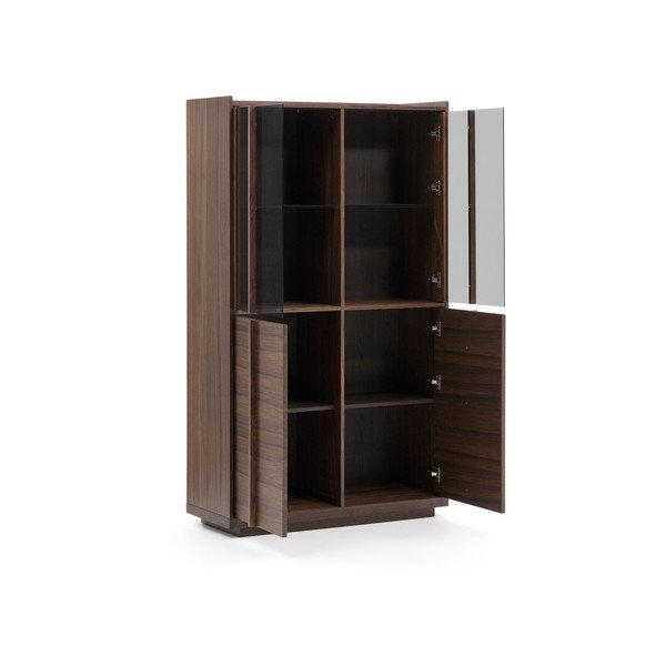 Rudos spalvos vitrina iš riešutmedžio 100x170x40 cm Onix – Kave Home-image-3