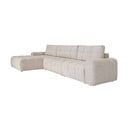 Smėlio spalvos sulankstoma/su sandėliavimo vieta modulinė kampinė sofa (su kairiuoju kampu) Lulu – Miuform