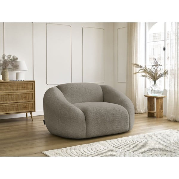 Iš boucle krėslas pilkos spalvos/rudos spalvos Tina – Bobochic Paris-image-4