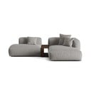 Modulinė kampinė sofa šviesiai pilkos spalvos (su dešiniuoju kampu) Martina – Micadoni Home