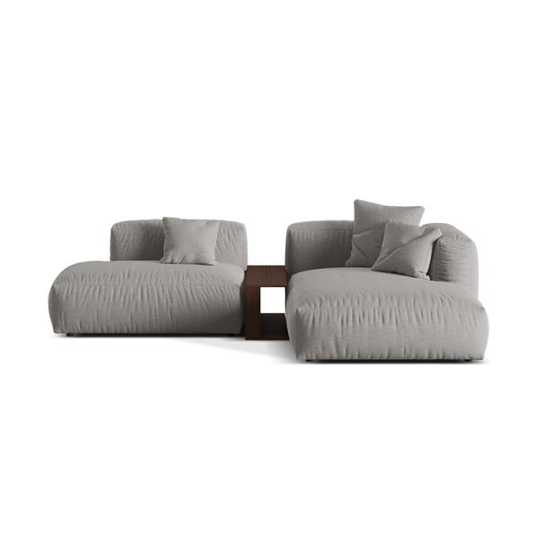 Modulinė kampinė sofa šviesiai pilkos spalvos (su dešiniuoju kampu) Martina – Micadoni Home