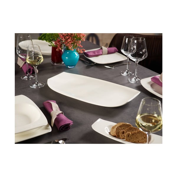 Baltos spalvos kvadratinė porceliano lėkštė Villeroy & Boch Urban Nature, 50 x 25 cm-image-2