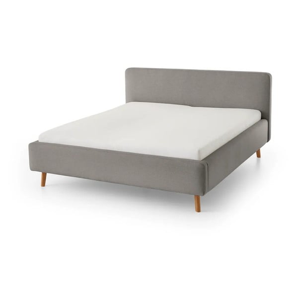 Pilkos spalvos viengulė lova audiniu dengta be grotelių 120x200 cm Mattis – Meise Möbel