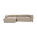 Kampinė sofa smėlio spalvos (su kairiuoju kampu) Blok – Kave Home