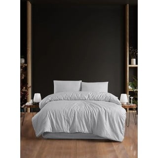 Dvigulė/itin ilga patalynė šviesiai pilkos spalvos su paklode/4 dalių 200x220 cm – Mila Home