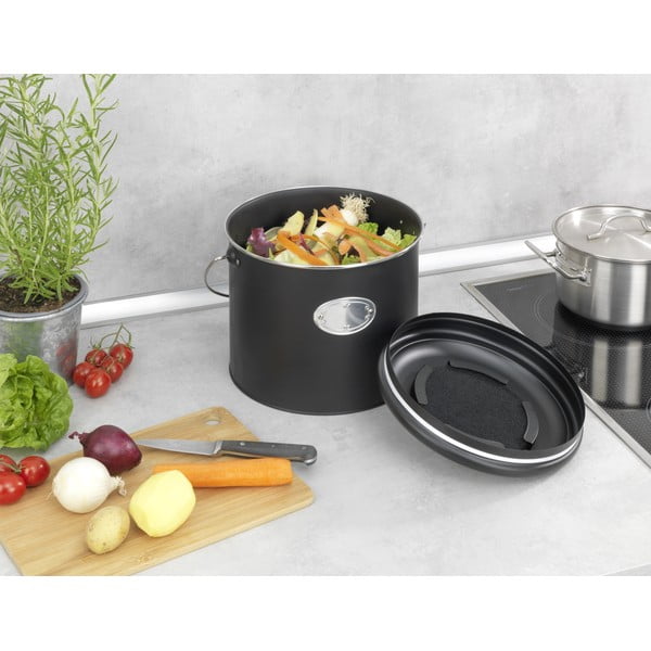 Maisto atliekų šiukšliadėžė juodos spalvos 6 l Nero – Wenko-image-1