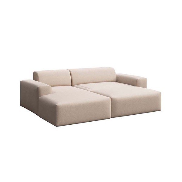 Smėlio spalvos iš velveto sulankstoma/su sandėliavimo vieta kampinė sofa (su kairiuoju kampu/su gultu) Villet – Rodier-image-4