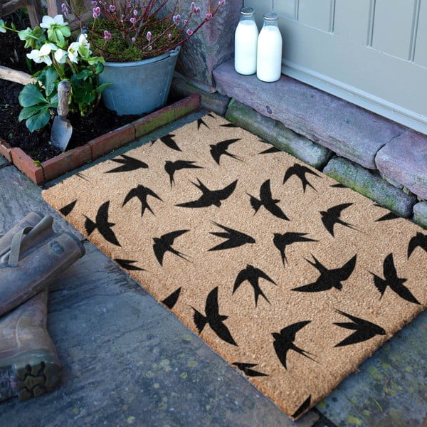 Iš kokoso pluošto grindų kilimėlis 40x60 cm Swallows – Artsy Doormats-image-2