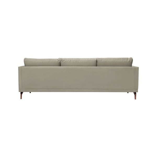 "Windsor & Co Sofos Jupiter" smėlio spalvos trijų vietų sofa su aukso spalvos atrama kojoms-image-3