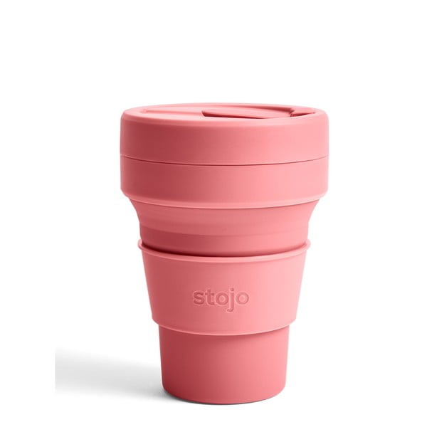 Oranžinės ir rožinės spalvos kelioninis puodelis Stojo Pocket, 355 ml