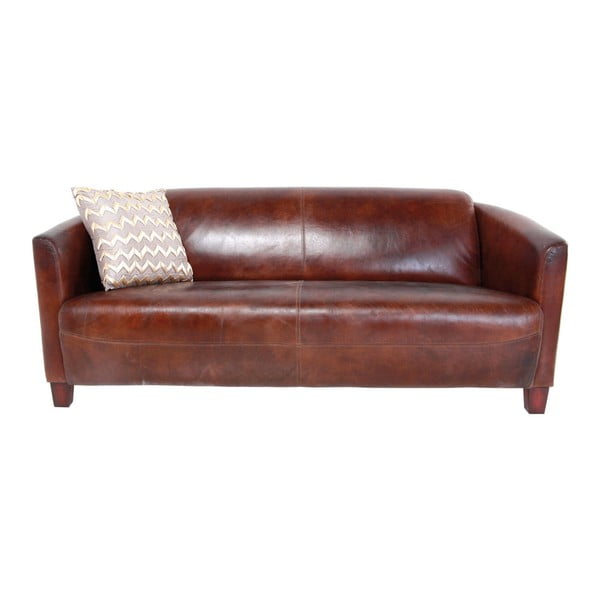 Ruda sofa su natūralios galvijų odos apmušalais "Kare Design Lounge
