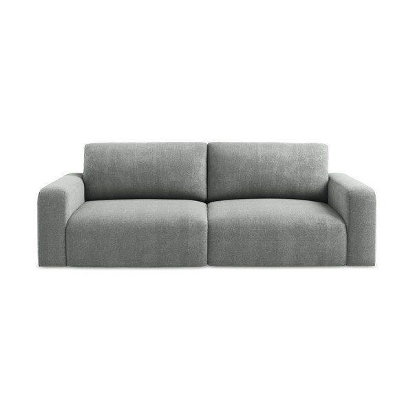 Pilkos spalvos sulankstoma/su sandėliavimo vieta sofa iš šenilinio audinio 252 cm Kona – Makamii